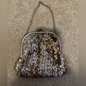 Antique silver sequins bag